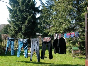 Wäschetrocknung im Garten Wäschetrocknung im Garten